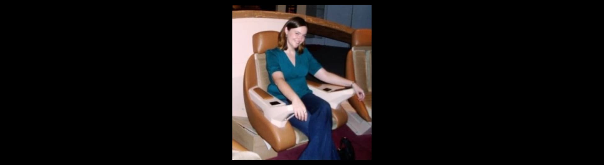 Me sitting in Captain Picard's chair on the Enterprise